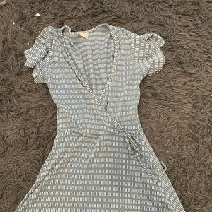 Blue Patterned A line dress